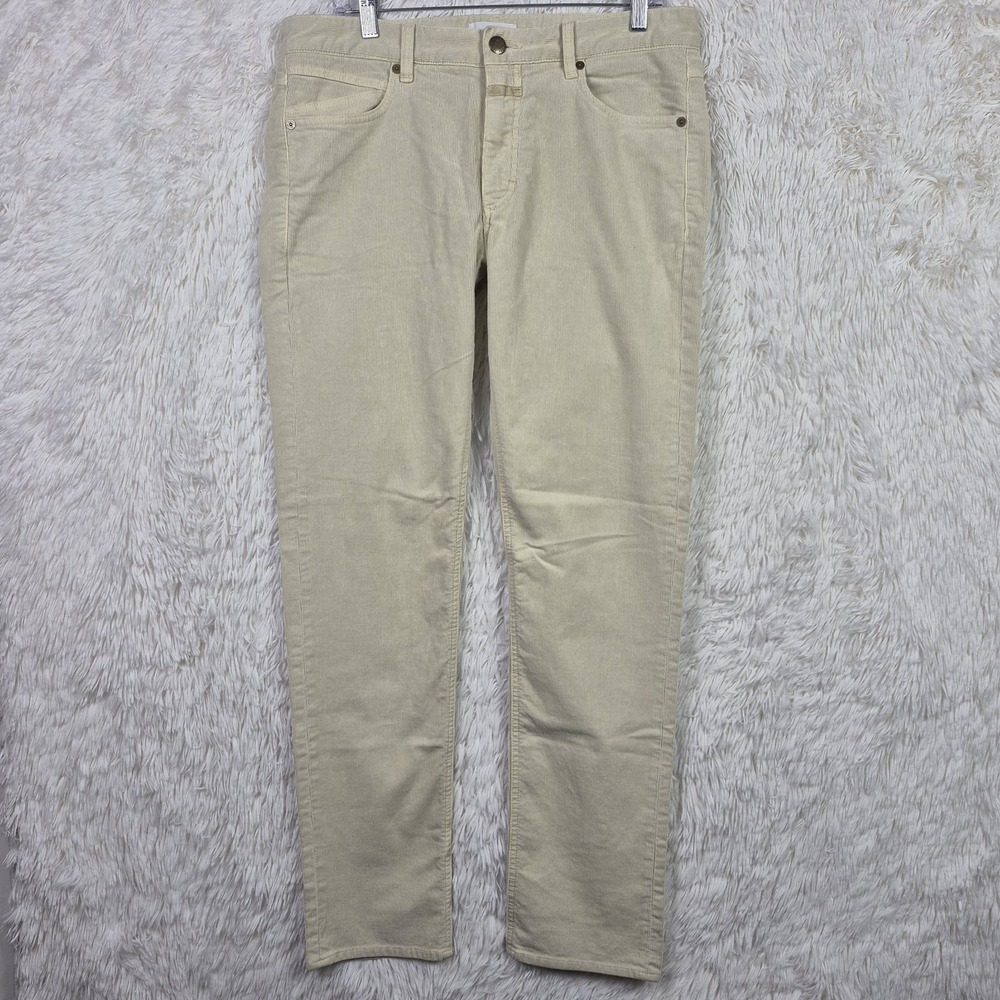 Closed Unity Slim Straight Corduroy Pants Beige‎ Mens 34x32 Classic Neutral